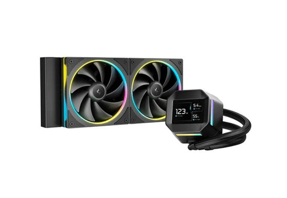 DeepCool LM240 ARGB Liquid Cooler With Mini LCD Screen IntelLGA1851/1700/1200/1151/1150/1155 AMDAM5/AM4 - Leader Electronics
