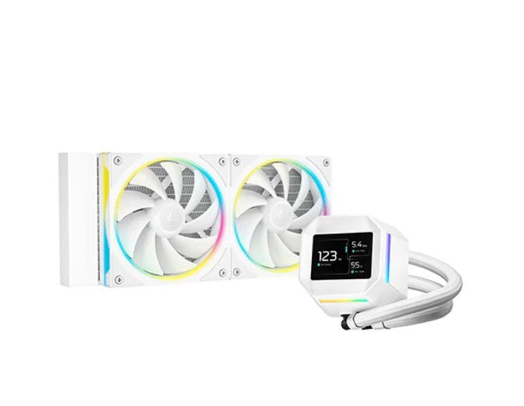 DeepCool LM240 WH ARGB Liquid Cooler With Mini LCD Screen IntelLGA1851/1700/1200/1151/1150/1155 AMDAM5/AM4 - Leader Electronics