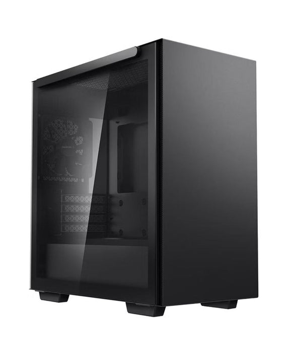 DeepCool MACUBE 110 Black Minimalistic Micro-ATX Case, Magnetic Tempered Glass Panel, Removable Drive Cage, Adjustable GPU Holder, 1xPreinstalled Fan - Leader Electronics