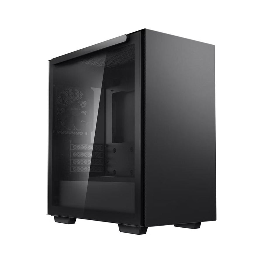 DeepCool MACUBE 110 Black Minimalistic Micro-ATX Case, Magnetic Tempered Glass Panel, Removable Drive Cage, Adjustable GPU Holder, 1xPreinstalled Fan - Leader Electronics