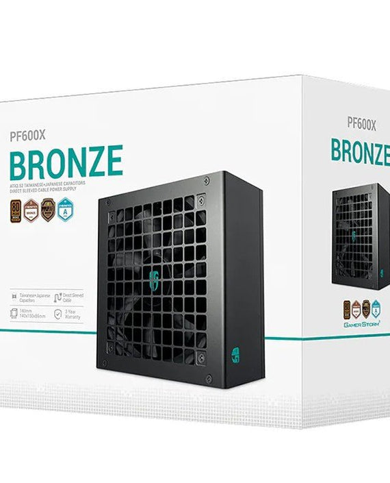 DeepCool PF600X 600W Gamer Storm 80+ Bronze/ Cybenetics ATX Power Supply 120mm Fan, Japanese & Taiwanese Capacitors, DC to DC, ATX12V V2.52 - Leader Electronics