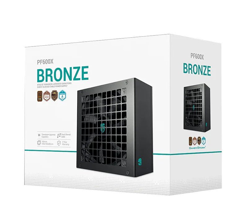 DeepCool PF600X 600W Gamer Storm 80+ Bronze/ Cybenetics ATX Power Supply 120mm Fan, Japanese & Taiwanese Capacitors, DC to DC, ATX12V V2.52 - Leader Electronics