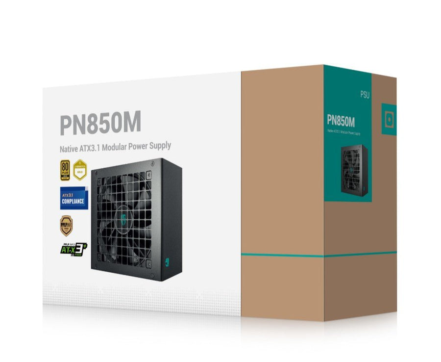 DeepCool PN850M Gamer Storm 850W 80+ Gold Certified Fully Modular ATX Power Supply, 120mm Fan, Japanese Capacitors, DCtoDC, ATX12V V3.1, 100,000 MTB - Leader Electronics