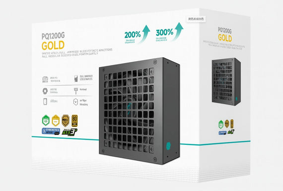 DeepCool PQ1200G 1200W Gamer Storm 80+ Gold/Cybenetics Fully Modular ATX Power Supply 120mm Fan, Japanese Capacitors, DC to DC, ATX12V V3.1, - Leader Electronics