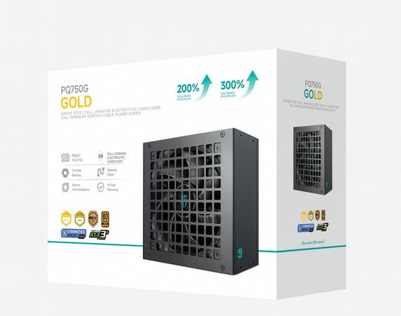 DeepCool PQ750G 750W Gamer Storm 80+ Gold/Cybenetics Fully Modular ATX Power Supply 120mm Fan, Japanese Capacitors, DC to DC, ATX12V V3.1, - Leader Electronics