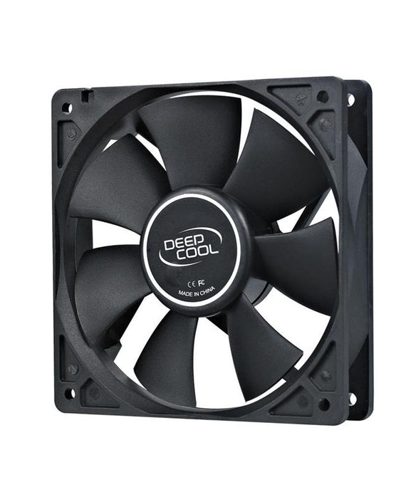 DeepCool XFAN 120 120mm Hydro Bearing Case Fan 3 Pin / Molex Connector, Black Stealth Appearance, Ideal for System Builds, Low RPM 26dB LS - Leader Electronics