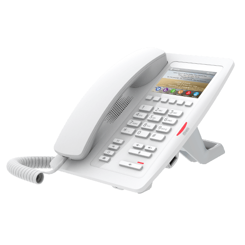 Fanvil H5 Hotel / Office Enterprise IP Phone - 3.5' Colour Screen, 1 Line, 6 x Programmable Buttons, Dual 10/100 NIC, POE, 2 Years Warranty- White - Leader Electronics