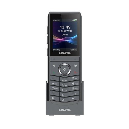 Fanvil Linkvil W620D Portable DECT Phone, built-in Bluetooth 5.0, rechargeable 3000mAh battery, up to 13 hours of talk time, HD Voice, Noise Reduction - Leader Electronics