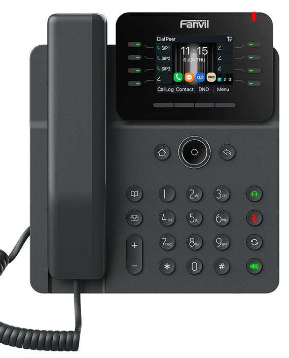 Fanvil V62W Prime Business Phone 2.8-inch color screen □√ Support audio codec G.722 and Opus, HD audio 6-way Audio conference Wi-Fi 6, Bluetooth - Leader Electronics