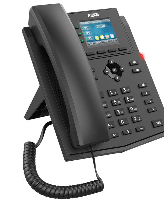 Fanvil X303-2 Wire IP Phone, 2.4-inch Color, RJ11 Interface and Supports 2-Wire Power, HD Voice, 6-Party Conferencing, 4 SIP Accounts - Leader Electronics