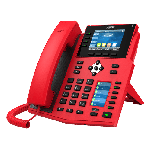 Fanvil X5U-RED High End Enterprise IP Phone - 3.5' Colour Screen, 16 Lines, 40 x DSS Buttons, Dual Gigabit NIC,Bluetooth - 2 Years Warranty - RED - Leader Electronics