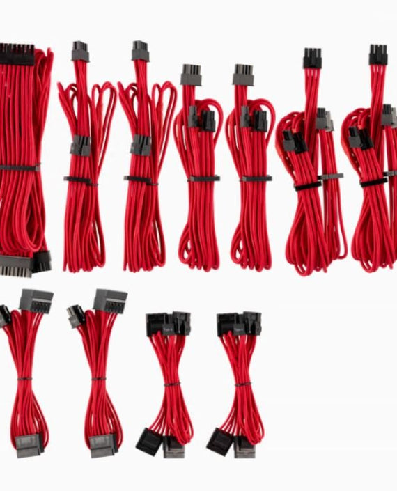 For Corsair PSU - Red Premium Individually Sleeved DC Cable Pro Kit, Type 4 (Generation 4)(LS) - Leader Electronics
