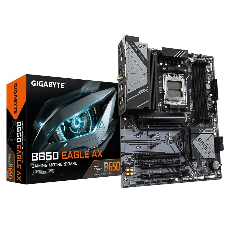 Gigabyte B650 EAGLE AX, AM5, 4 x DDR5 up to 256 GB, 1 x HDMI port, 4x PCI Express x16, 3x M.2. 4x USB 3.2 - Leader Electronics