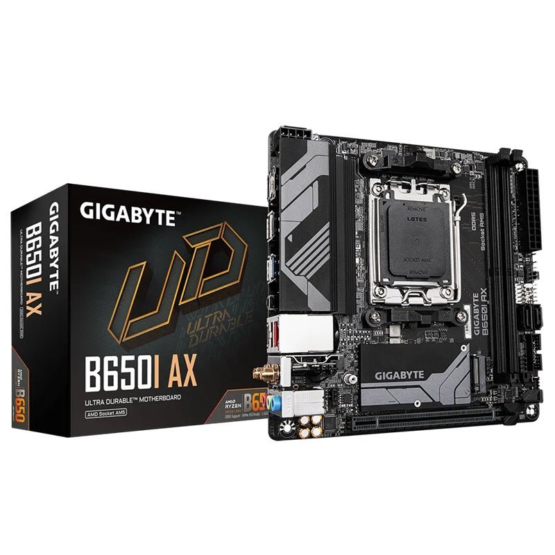 Gigabyte B650I AX Motherboard 2x DDR5~96GB,1x PCIe x16, 1x M.2, 2x SATA 6, 3x USB 3.2, 1x USB-C, 4x USB 2.0 - Leader Electronics