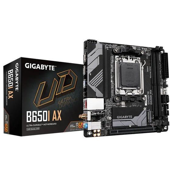 Gigabyte B650I AX Motherboard 2x DDR5~96GB,1x PCIe x16, 1x M.2, 2x SATA 6, 3x USB 3.2, 1x USB-C, 4x USB 2.0 - Leader Electronics