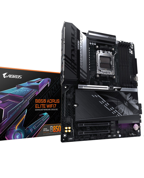 Gigabyte B850 A ELITE WF7 1.0, AMD AM5, 4 x DDR5 up to 256 GB, 1 x HDMI. 3x PCI Express x16, 3 x M.2, 4 x SATA, 9x USB 3.2 - Leader Electronics