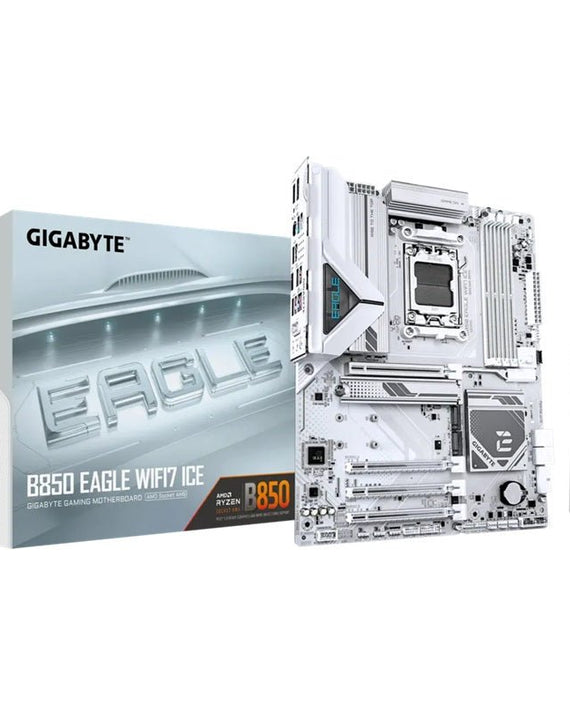 Gigabyte B850 EAGLE WF7 ICE, AMD AM5, 4 x DDR5 up to 256 GB, 1 x HDMI, 4 x PCI Express x16, 3 x M.2, 6 x USB 3.2, 2.5GbE LAN - Leader Electronics