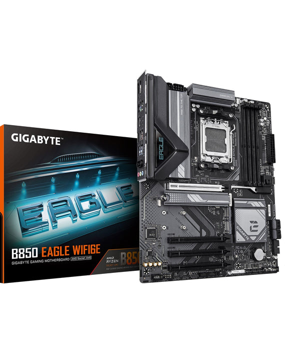 Gigabyte B850 EAGLE WIFI6E 1.0, AMD AM5, 4 x DDR5 up to 256 GB, 1 x HDMI, 4 x PCI Express x16, 3 x M.2, 4 x SATA, 6 x USB 3.2 - Leader Electronics