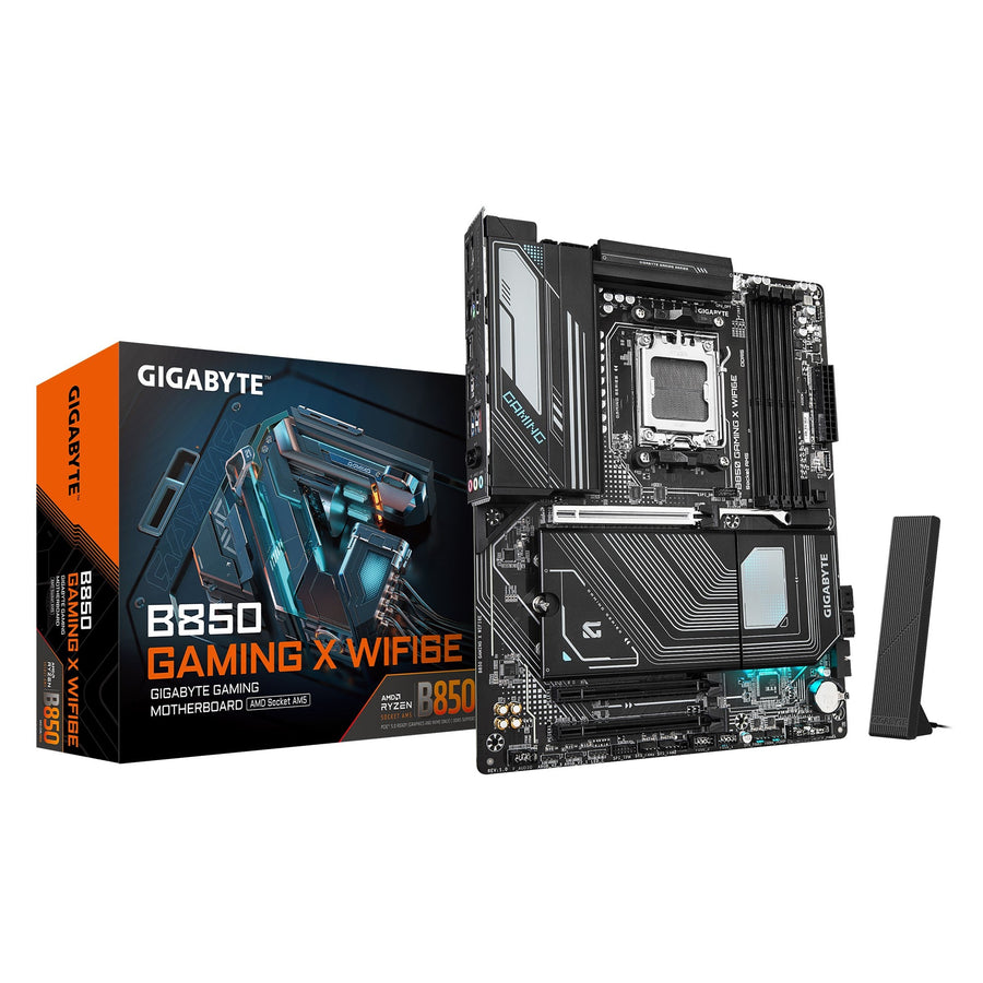 Gigabyte B850 GAMING X WIFI6E 1.0, AMD AM5, 4 x DDR5 up to 256 GB, 1 x HDMI, 3 x PCI Express x16, 3 x M.2, 4 x SATA, 9 x USB 3.2 - Leader Electronics