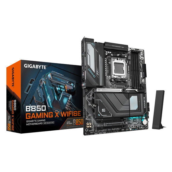Gigabyte B850 GAMING X WIFI6E 1.0, AMD AM5, 4 x DDR5 up to 256 GB, 1 x HDMI, 3 x PCI Express x16, 3 x M.2, 4 x SATA, 9 x USB 3.2 - Leader Electronics