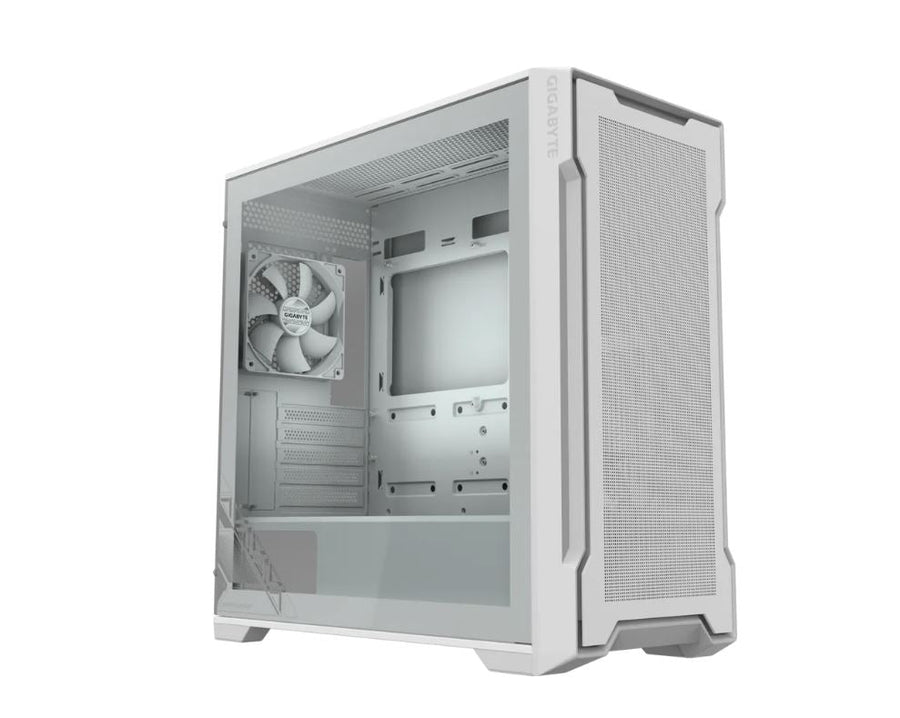 GIGABYTE C102 GLASS ICE Mid Tower case, H450x W210x D450 mm, White, 5 Expansion slots, 2x 3.5' Drive Support, 2 + 1 x 2.5' Drive Support, USB 3.0 x2 - Leader Electronics
