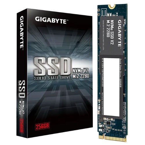 GIGABYTE Gen3 256GB NVMe PCIe 3.0 x4 M.2 2280 SSD, 3200MB/s Read, 1200MB/s Write, 1.5M Hours MTBF, 3-Year Warranty - Leader Electronics
