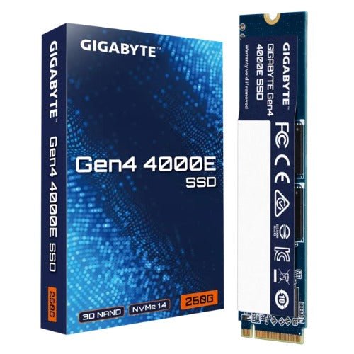 GIGABYTE Gen4 4000E 250GB NVMe PCIe 4.0 x4 M.2 2280 SSD, 3600MB/s Read, 3000MB/s Write, 1.5M Hours MTBF, 3-Year Warranty - Leader Electronics
