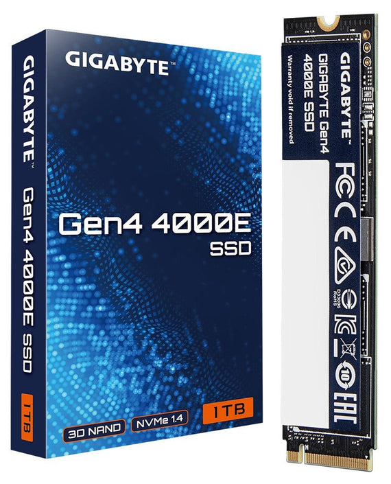 GIGABYTE Gen4 4000E SSD 1TB, PCI Express 4.0x4, M.2, 1000GB, Up to 4000 MB/s, 3900 MB/s, MTBF 1.5M hours, 3 y Warranty - Leader Electronics
