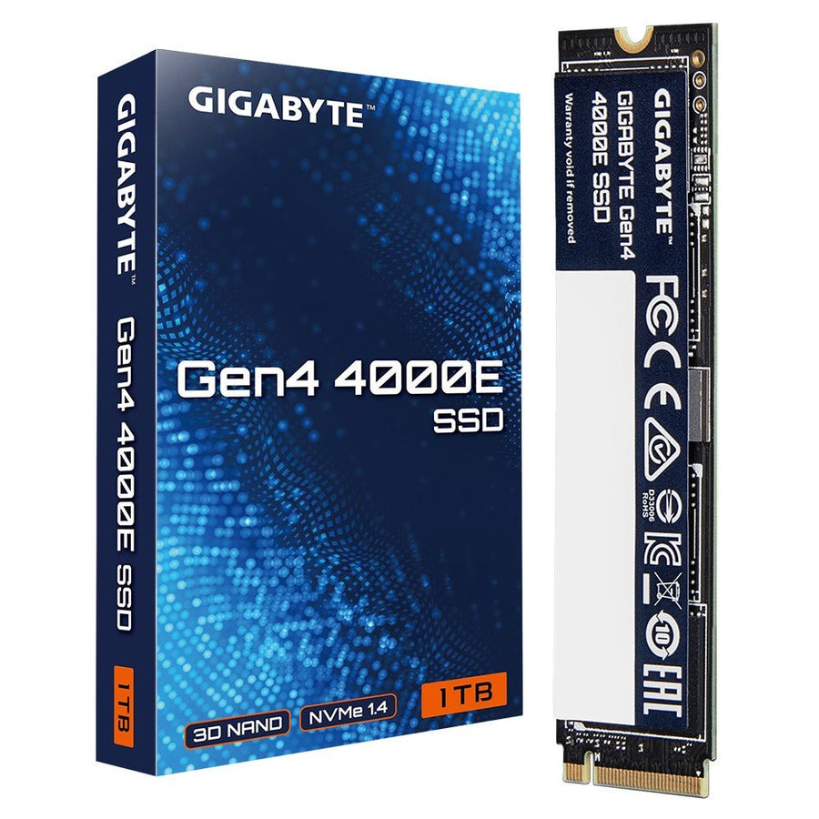 GIGABYTE Gen4 4000E SSD 1TB, PCI Express 4.0x4, M.2, 1000GB, Up to 4000 MB/s, 3900 MB/s, MTBF 1.5M hours, 3 y Warranty - Leader Electronics