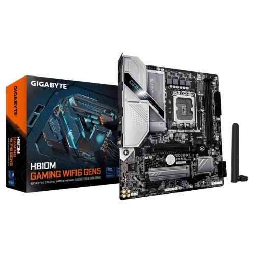 Gigabyte H810M G WIFI6 GEN5 MB Intel LGA 1851 ATX Motherboard, 2x DDR5 ~128GB, 1x PCI-E x16, 1x PCI-E x1, 1x M.2, 4x SATA, 3x USB 3.2, 3x USB 2.0 - Leader Electronics