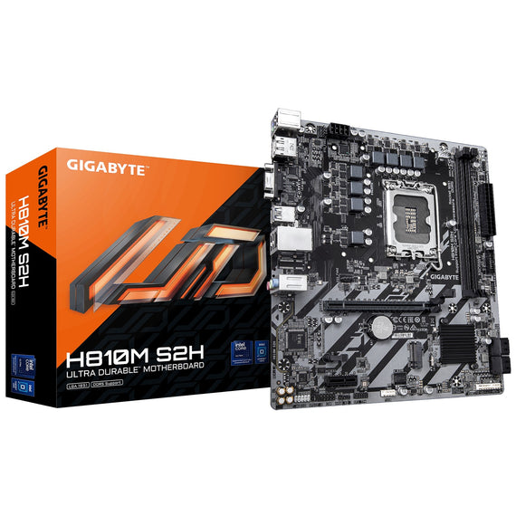Gigabyte H810M S2H Intel LGA 1851 ATX Motherboard, 2x DDR5 ~128GB, 1x PCI-E x16, 1x PCI-E x1, 1x M.2, 4x SATA, 3x USB 3.2, 3x USB 2.0 - Leader Electronics