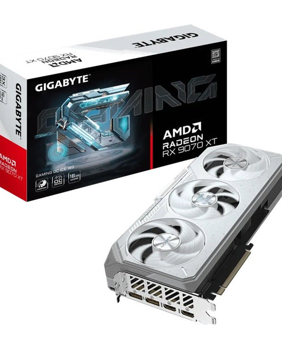 Gigabyte Radeon RX 9070 XT GAMING OC ICE 16G, GDDR6, 3060MHz boost, 2520MHz, 4096 cores, PCIe 5.0, 288mm, 850W, 2x DP 2.1a, 2x HDMI 2.1b - Leader Electronics