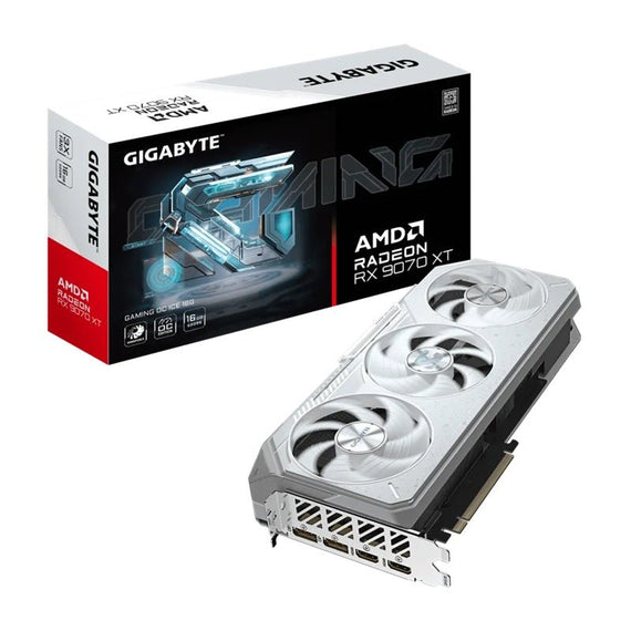 Gigabyte Radeon RX 9070 XT GAMING OC ICE 16G, GDDR6, 3060MHz boost, 2520MHz, 4096 cores, PCIe 5.0, 288mm, 850W, 2x DP 2.1a, 2x HDMI 2.1b - Leader Electronics