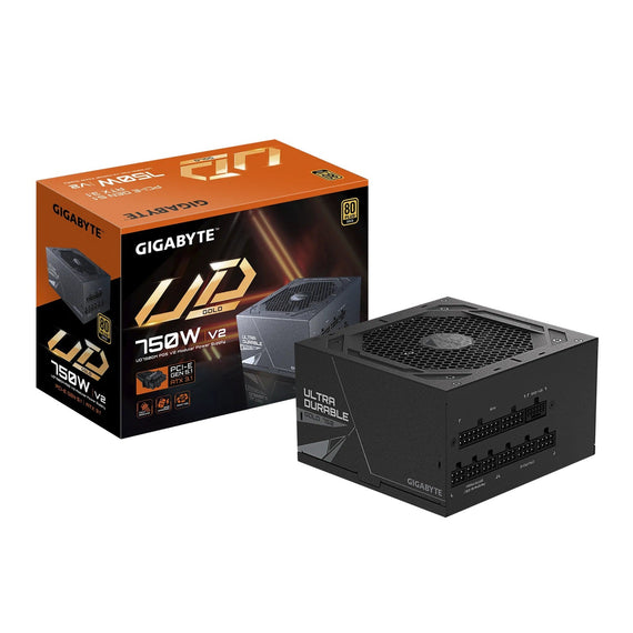 Gigabyte UD750GM PG5 V2, 750W ATX PSU Power Supply 80+ Gold >90% Black Embossed Cables 100-240 Vac >100K Hrs (NEW) - Leader Electronics