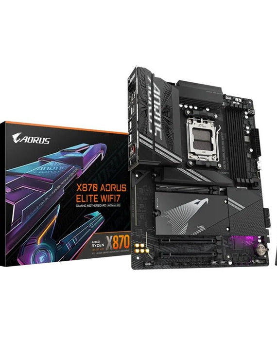 Gigabyte X870 AORUS ELITE WIFI7 AMD AM5 ATX Motherboard 4x DDR5~256GB,3x PCIe x16, 4x M.2, 4x SATA 6, 4x USB 3.2, 4x USB2.0, 2x USB-C, - Leader Electronics