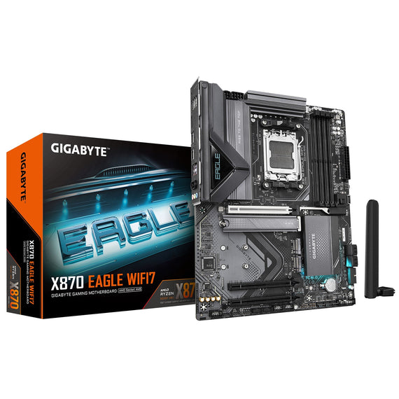 Gigabyte X870 EAGLE WIFI7 AMD AM5 ATX Motherboard 4x DDR5~256GB,3x PCIe x16, 3x M.2, 4x SATA 6, 4x USB 3.2, 4x USB2.0, 2x USB-C - Leader Electronics