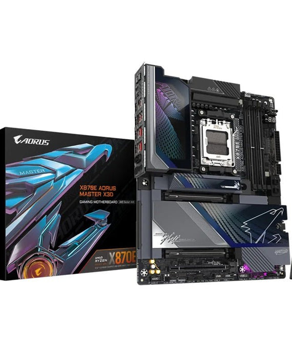 Gigabyte X870E AORUS MASTER X3D AM5 DDR5 256GB USB4 Wi-Fi7 BT5.4 10GbE+5GbE PCIe5 M.2 PCIe5/4 HDMI ALC1220 ES9118 ATX 30.5×24.4cm - Leader Electronics