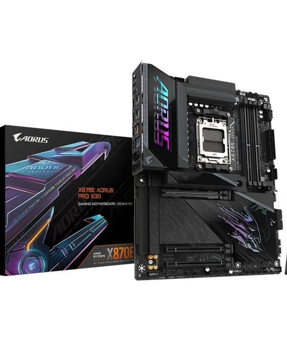 Gigabyte X870E AORUS PRO X3D AM5 DDR5 256GB USB4 Wi-Fi7 BT5.4 5GbE PCIe5 M.2 PCIe5/4 HDMI ALC1220 ATX 30.5×24.4cm - Leader Electronics