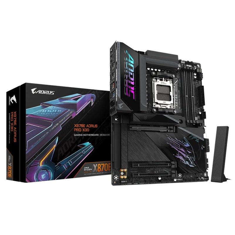 Gigabyte X870E AORUS PRO X3D AM5 DDR5 256GB USB4 Wi-Fi7 BT5.4 5GbE PCIe5 M.2 PCIe5/4 HDMI ALC1220 ATX 30.5×24.4cm - Leader Electronics