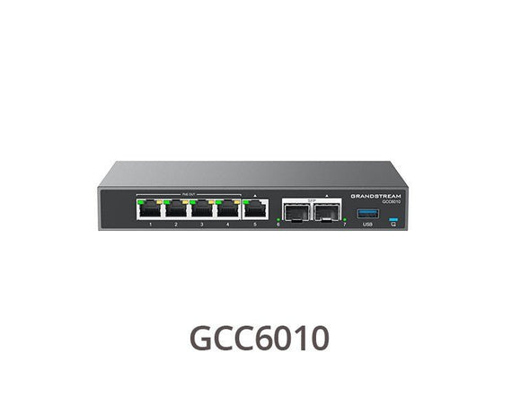 Grandstream GCC6000 Built-in IPPBX (10 Users, 4 Concurrent Calls) + enterprise-grade firewall + VPN Router + 2 x 2.5 Gb, 5 x GigE Network Switch - Leader Electronics