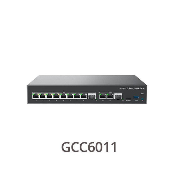 Grandstream GCC6011, 2 x 2.5 Gigabit SFP port and 10 x Gigabit Ethernet ports, Built-in IP PBX provides voice and video communications - Leader Electronics