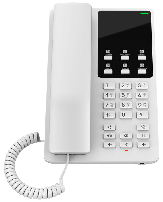 Grandstream GHP620W Hotel Phone, 2 Line IP Phone, 2 SIP Accounts, HD Audio, Built In Wi-Fi, White Colour, 1Yr Wty - Leader Electronics