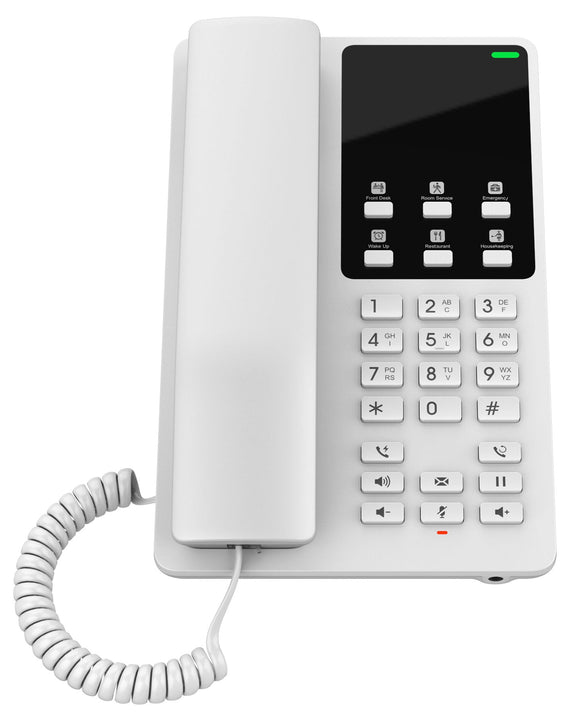 Grandstream GHP620W Hotel Phone, 2 Line IP Phone, 2 SIP Accounts, HD Audio, Built In Wi-Fi, White Colour, 1Yr Wty - Leader Electronics
