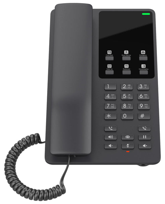Grandstream GHP621W Desktop Hotel Phone, Built-in WiFi, Black, 2 SIP Accounts, 2 Lines, 3-way Audio Conferencing, Hearing Aid Compatibility (HAC) - Leader Electronics