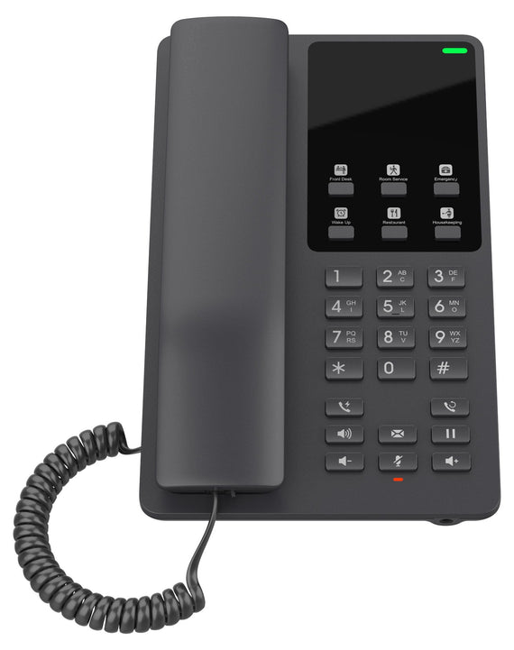 Grandstream GHP621W Desktop Hotel Phone, Built-in WiFi, Black, 2 SIP Accounts, 2 Lines, 3-way Audio Conferencing, Hearing Aid Compatibility (HAC) - Leader Electronics