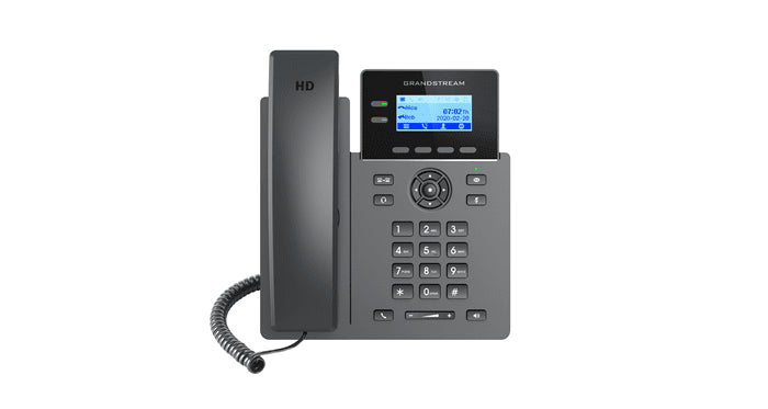 Grandstream GRP2602G Carrier Grade 2 Line IP Phone, 2 SIP Accounts, 2.2' LCD, 132x48 Screen, HD Audio, Powerable Via POE, 5 way Conference, 1Yr Wt - Leader Electronics