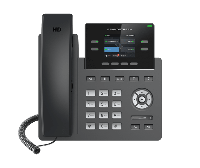 Grandstream GRP2612 4 Line IP Phone, 2 SIP Accounts, 320x240 Colour Screen, HD Audio, Includes PSU *LAST STOCK* - Leader Electronics