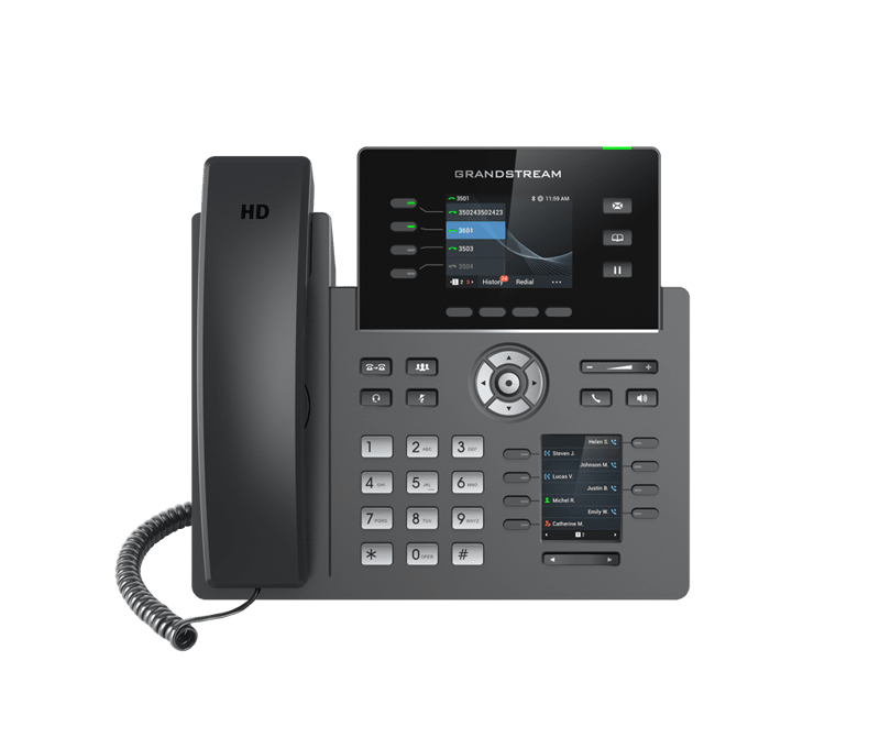Grandstream GRP2614 4 Line IP Phone, 4 SIP Accounts, 320x240 Colour Screen, BLF Keys, HD Audio - Leader Electronics