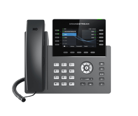 Grandstream GRP2615 10 Line IP Phone, 16 SIP Accounts, 480x272 Colour Screen, HD Audio, Powerable Via POE - Leader Electronics