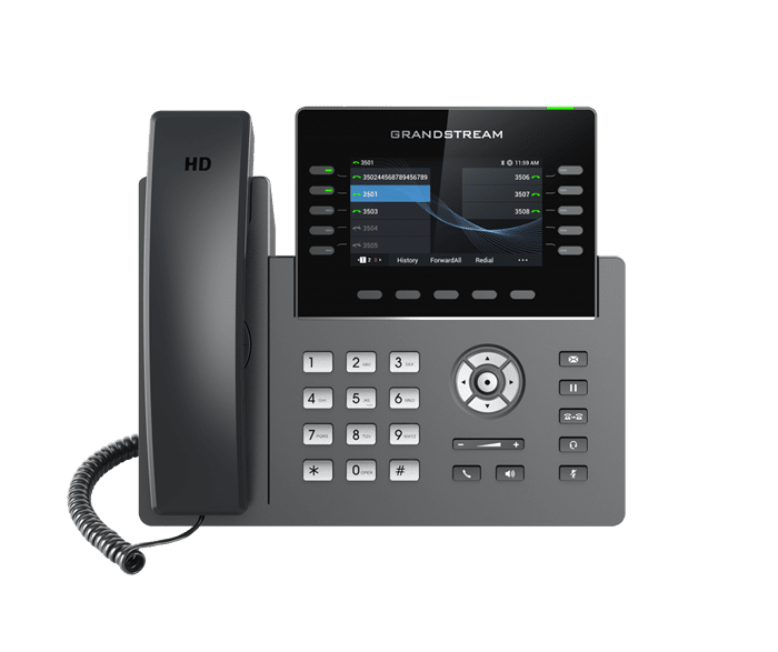 Grandstream GRP2615 10 Line IP Phone, 16 SIP Accounts, 480x272 Colour Screen, HD Audio, Powerable Via POE - Leader Electronics